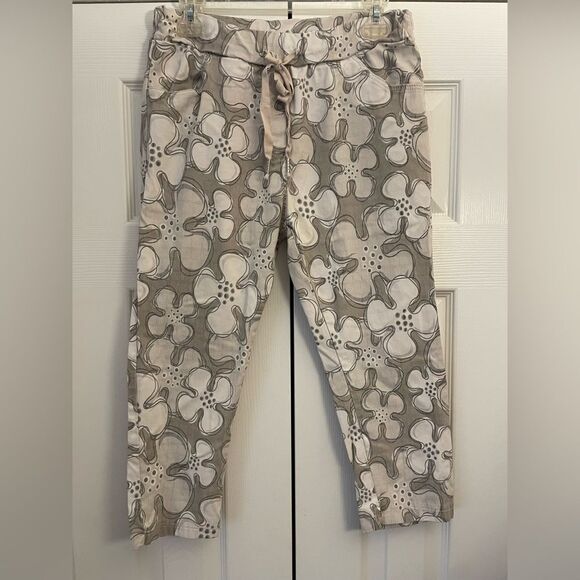 Glory Milano Floral Cropped Pants Made in Italy Size Medium - Picture 1 of 9